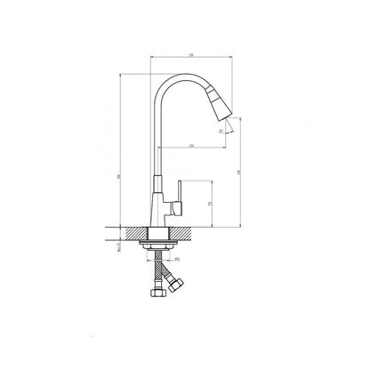 7242074BRG KITCHEN LINE HAVANA розово злато+черен сил.чучур