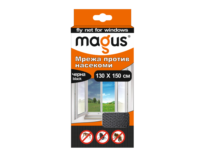 Мрежа насекоми 1.3x1.5м черна MAGUS