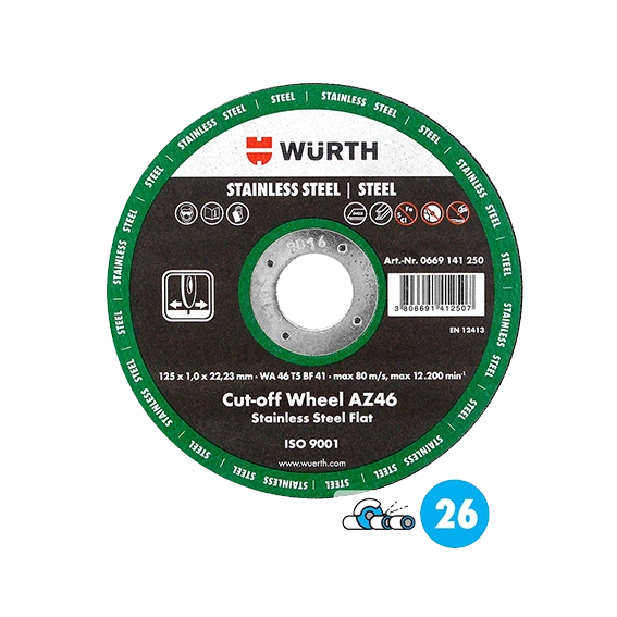 WURTH Диск за рязане Standart INOX/STEEL ф115x1